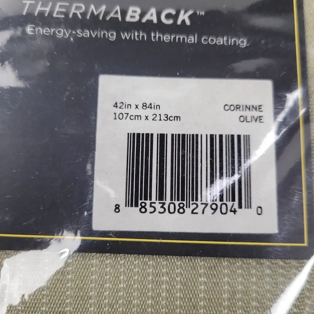 NEW Eclipse Thermaweave darkening curtain panel 'Corinne Olive' 42X84 #CT4